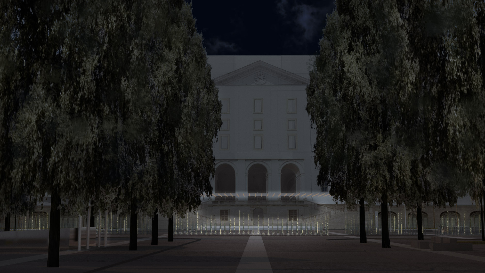 vista frontale albergo notte1